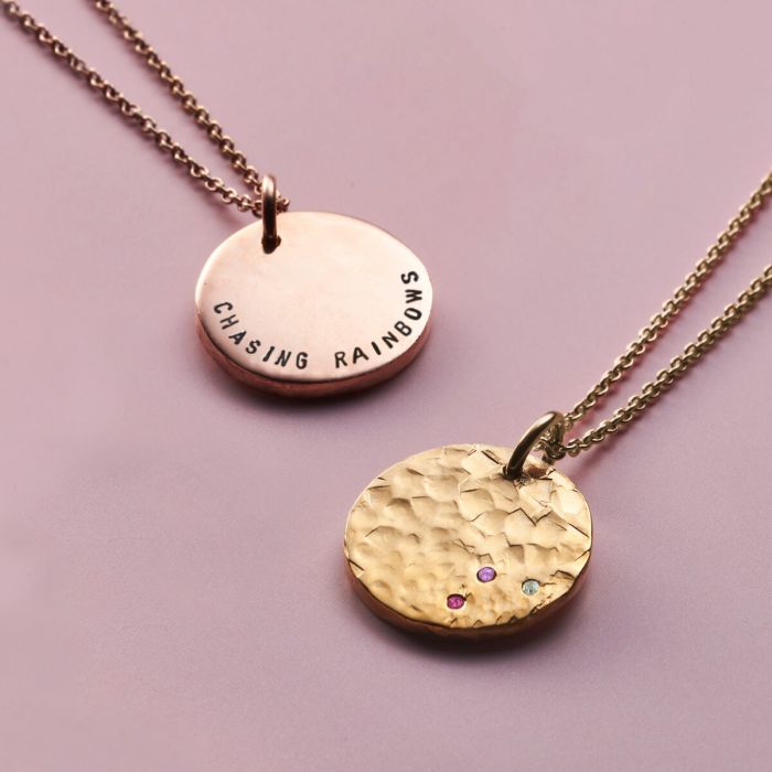 9ct Gold Confetti Birthstone Disc Necklace