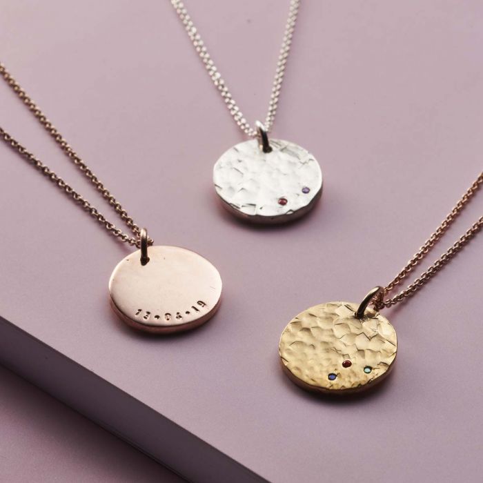 9ct Gold Confetti Birthstone Disc Necklace