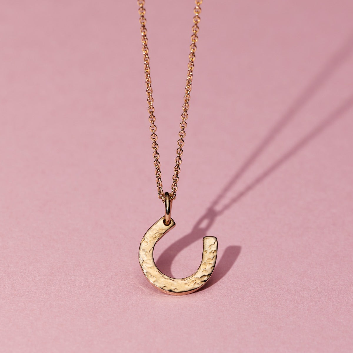 Personalised Textured Horseshoe Necklace