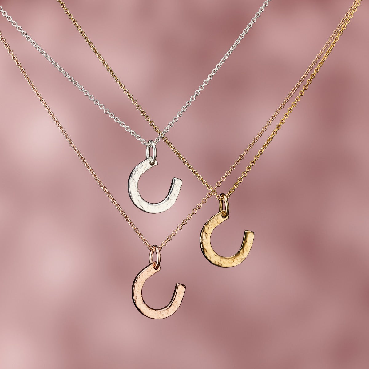 Personalised Textured Horseshoe Necklace