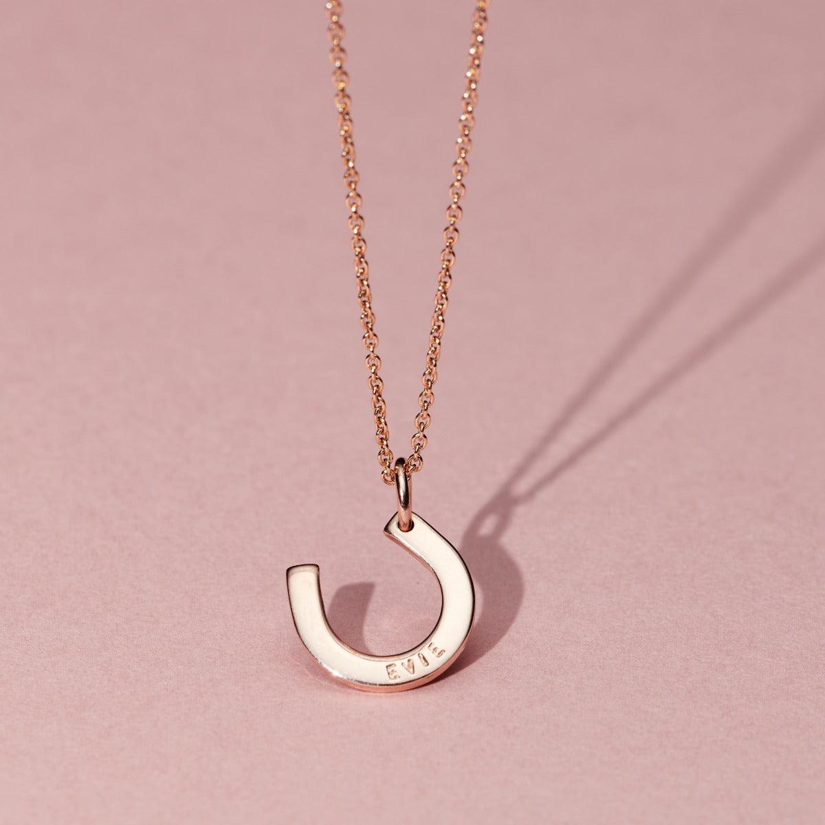 Personalised Textured Horseshoe Necklace