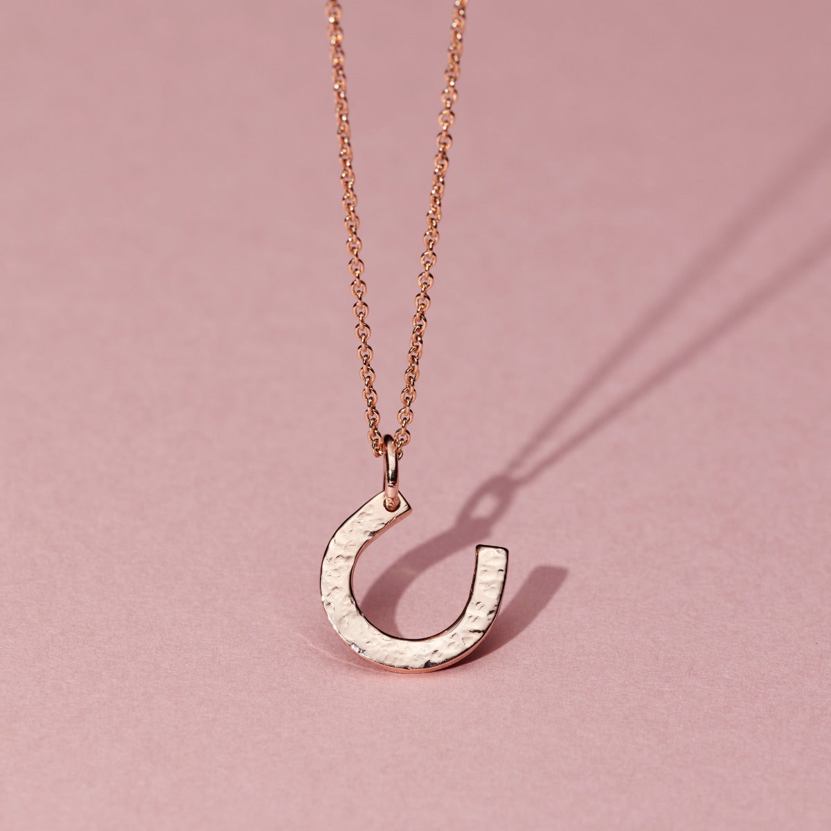 Personalised Textured Horseshoe Necklace