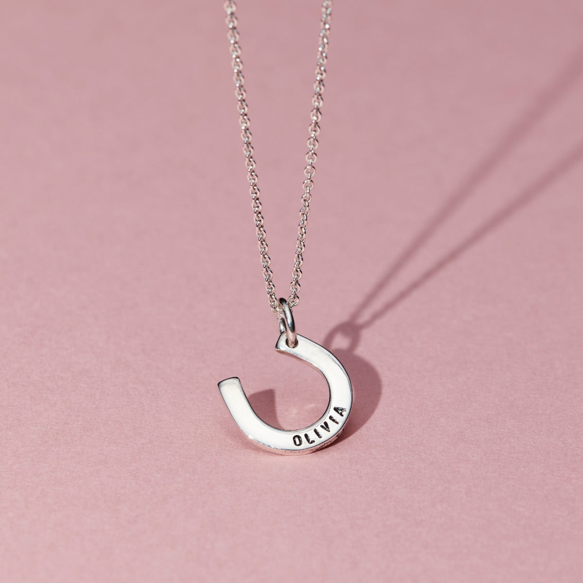 Personalised Birthstone Horseshoe Necklace