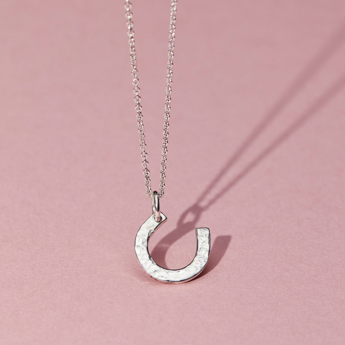 Personalised Textured Horseshoe Necklace