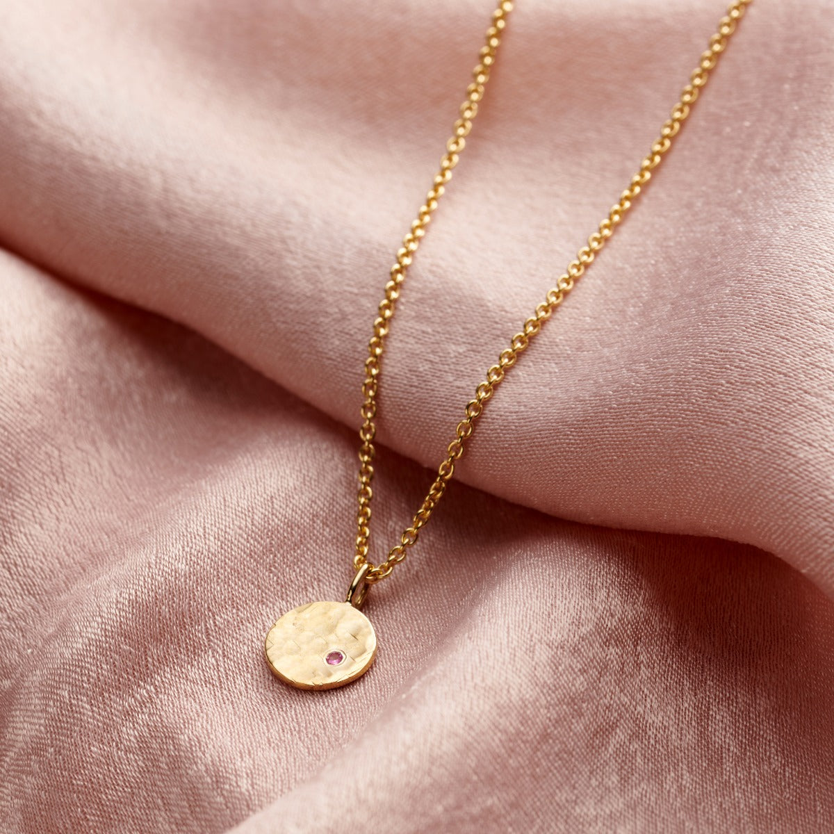 Mini Confetti Birthstone Disc necklace