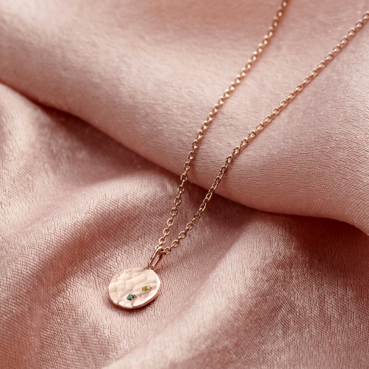 Mini Confetti Birthstone Disc necklace