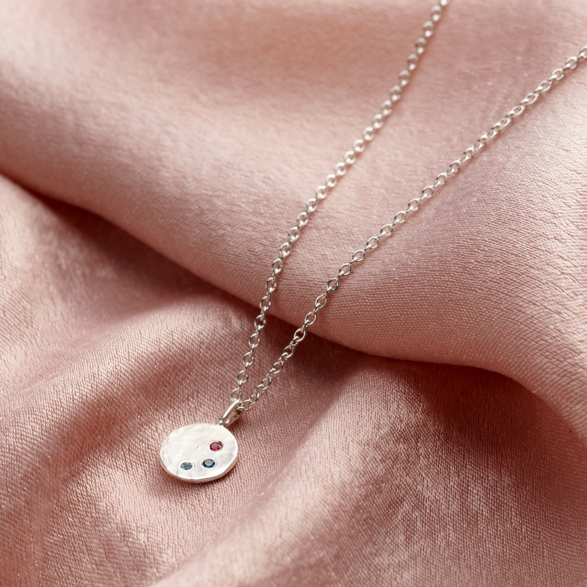 Mini Confetti Birthstone Disc necklace