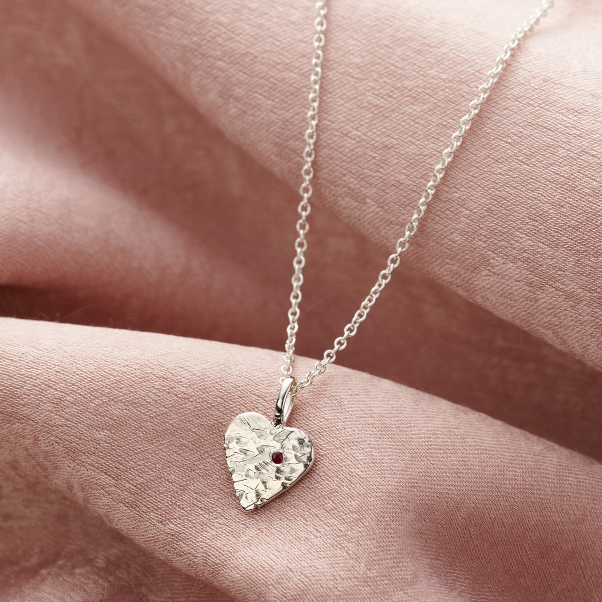 Confetti Birthstone Heart Charm Necklace