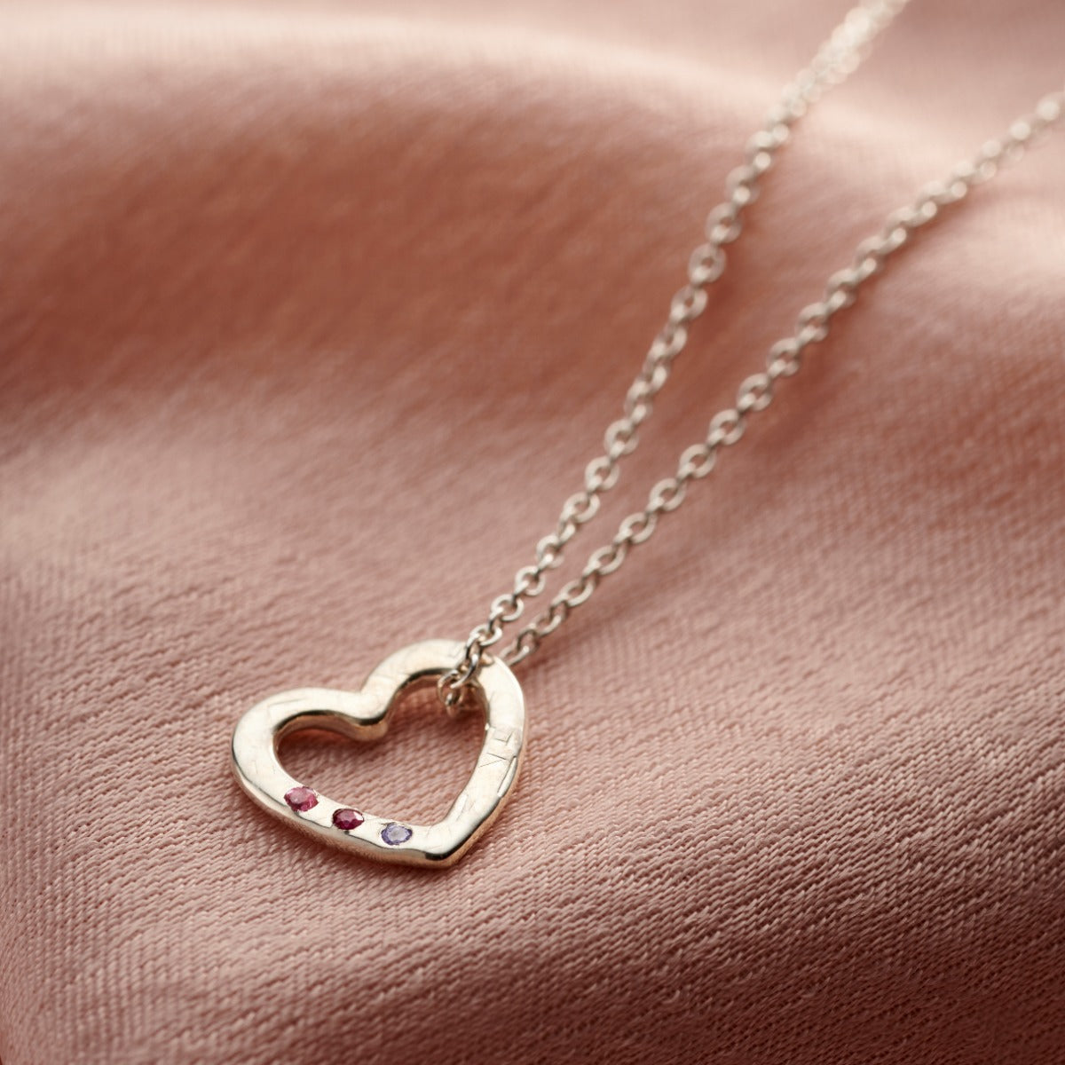 Personalised Confetti Birthstone Mini Heart Necklace