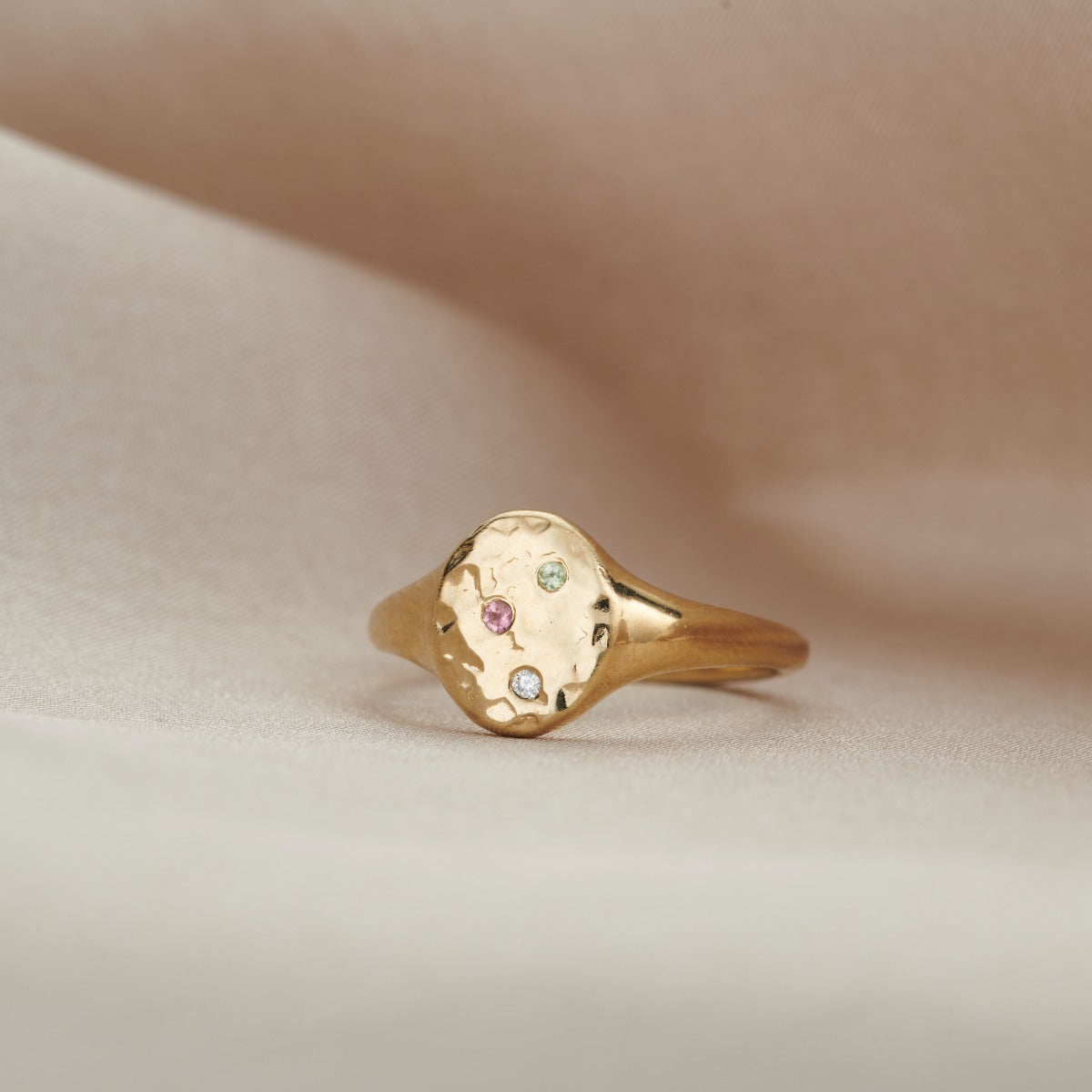 Confetti Birthstone Signet Ring