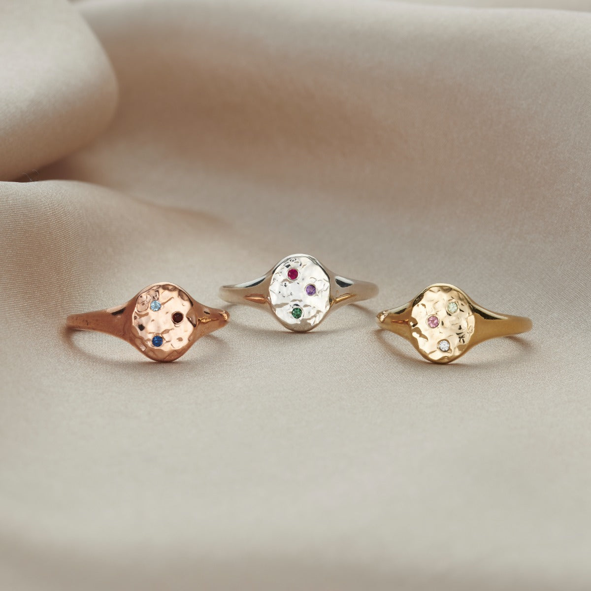 Confetti Birthstone Signet Ring