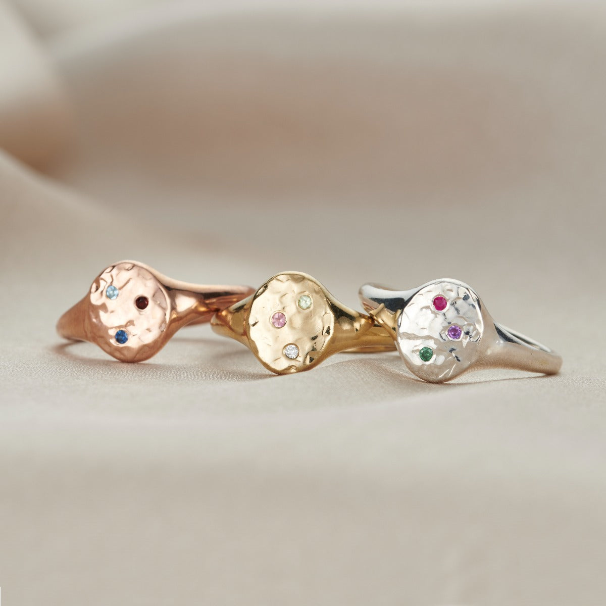 Confetti Birthstone Signet Ring