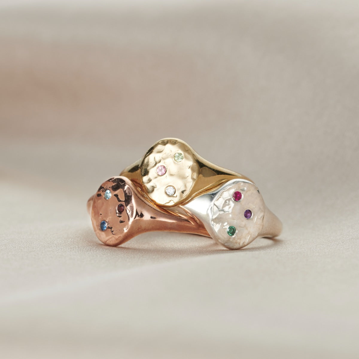 Confetti Birthstone Signet Ring