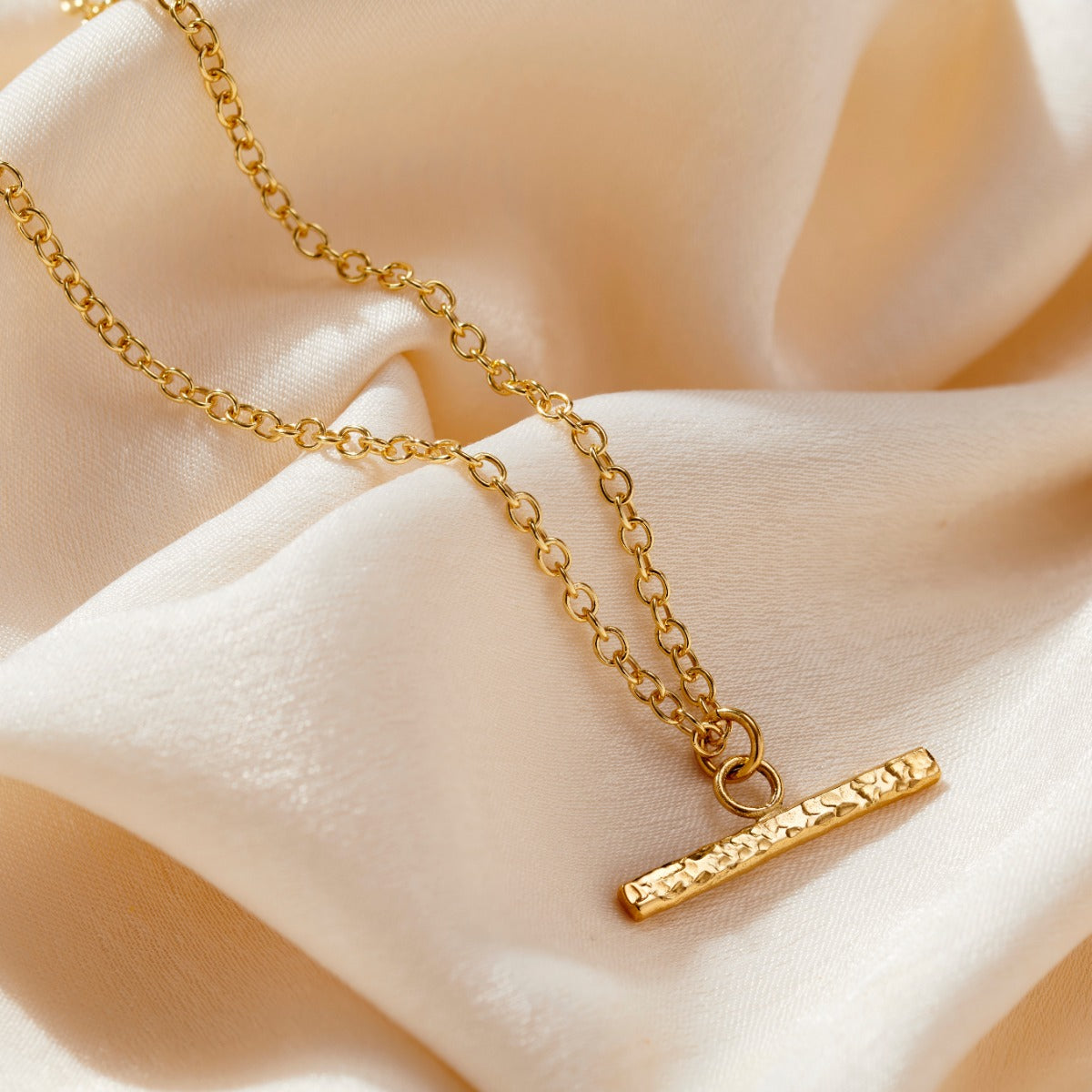 Personalised Textured T-Bar Necklace