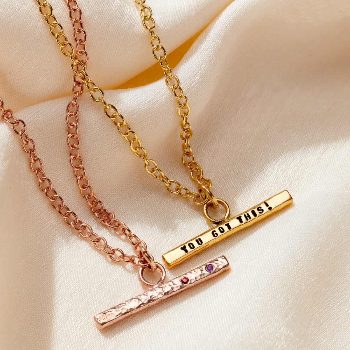 Personalised Confetti Birthstone T-Bar Necklace