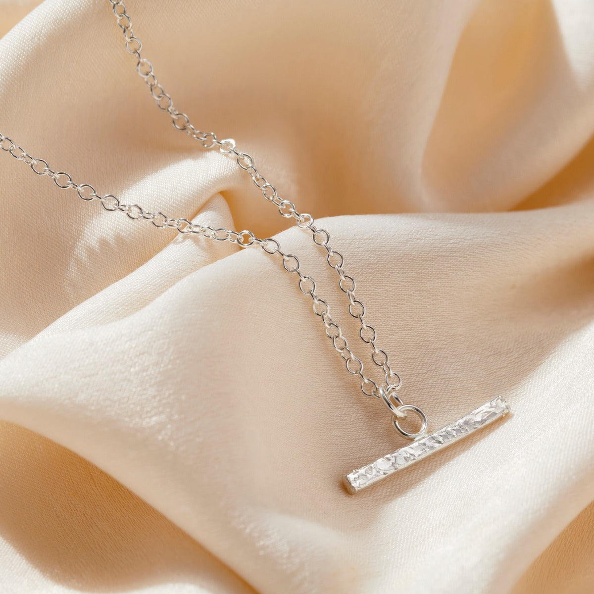 Personalised Textured T-Bar Necklace