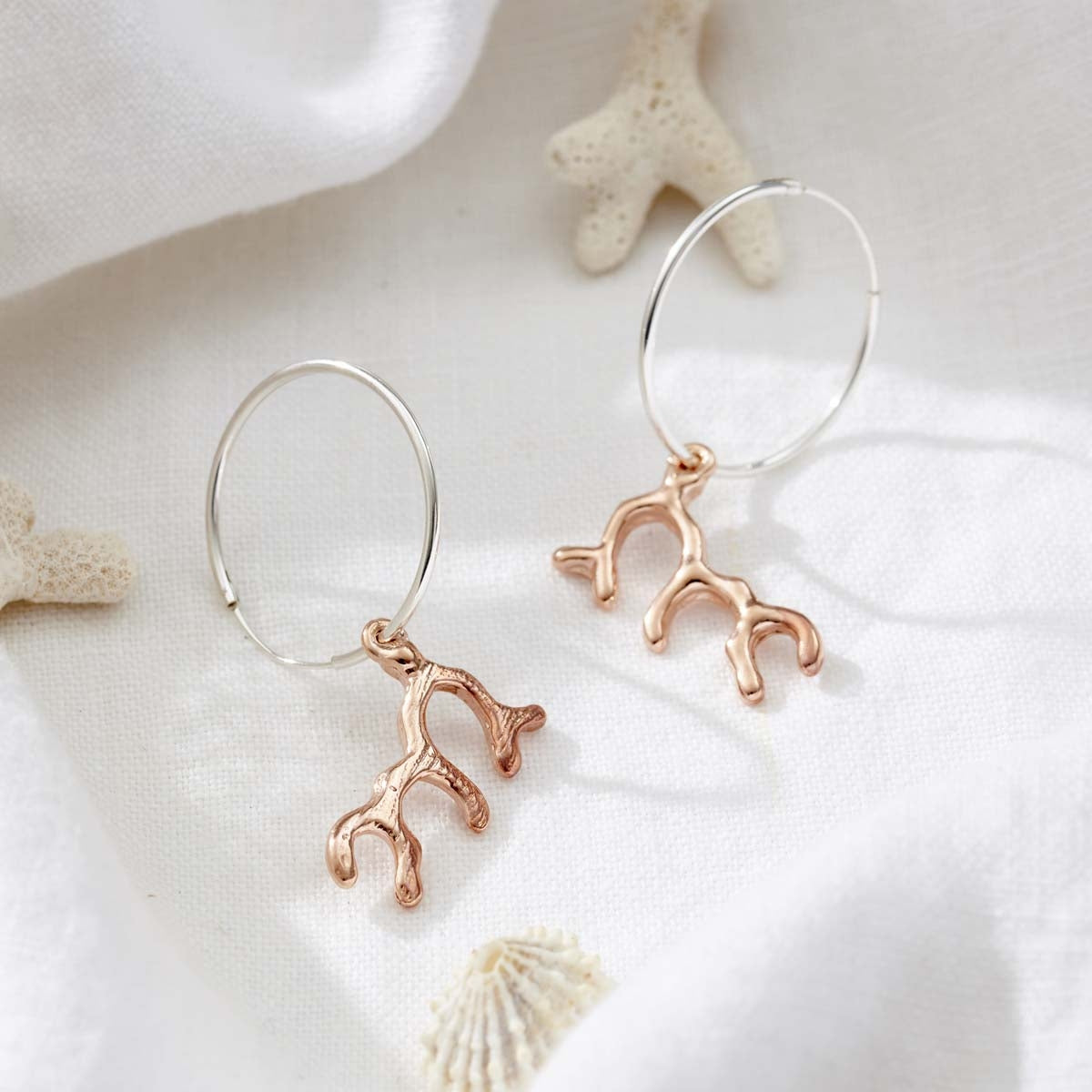 Coral Hoop Earrings