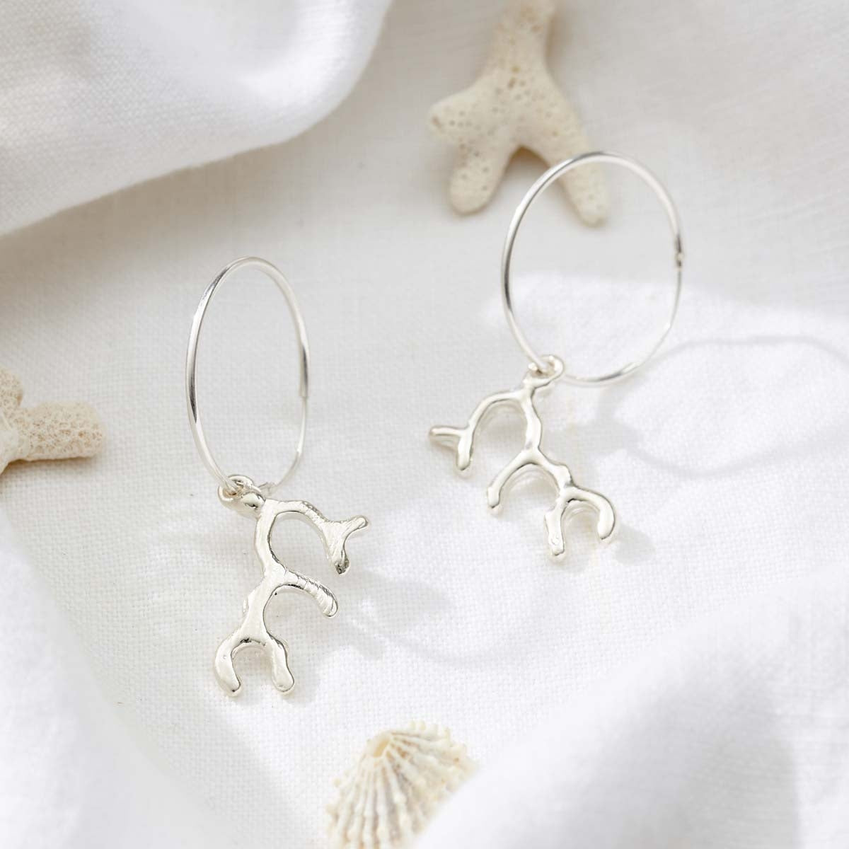 Coral Hoop Earrings