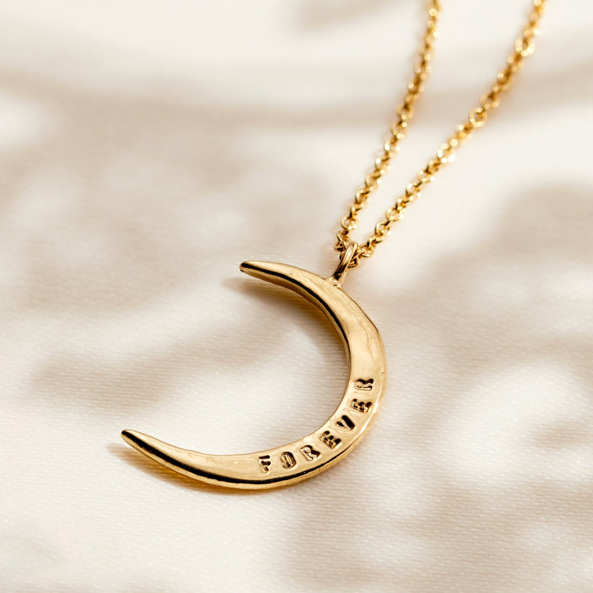 9ct Gold Confetti Birthstone Crescent Moon Necklace