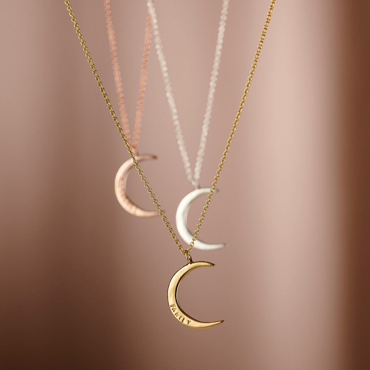 Personalised Crescent Moon Necklace