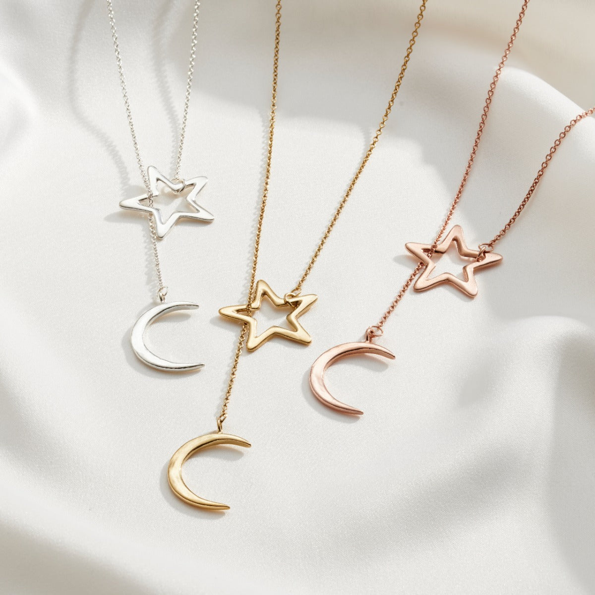 BUNDLE NEW 14k boho star moon dangle necklace collar lion knocker deals necklace