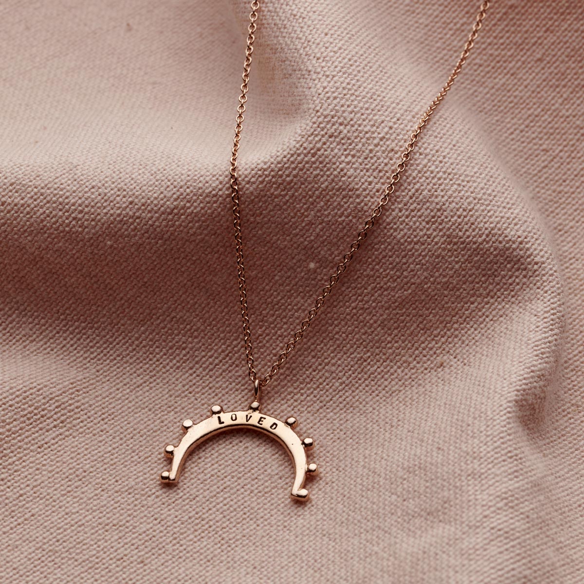 Personalised Crown Crescent Horn Necklace