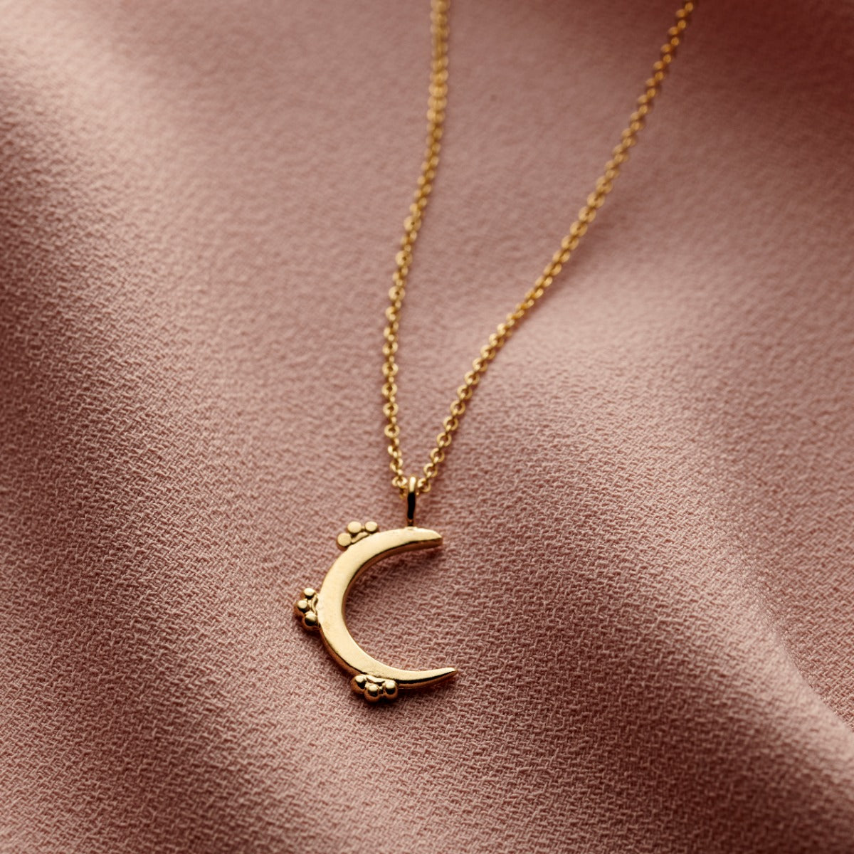 Personalised Crown Crescent Moon Necklace