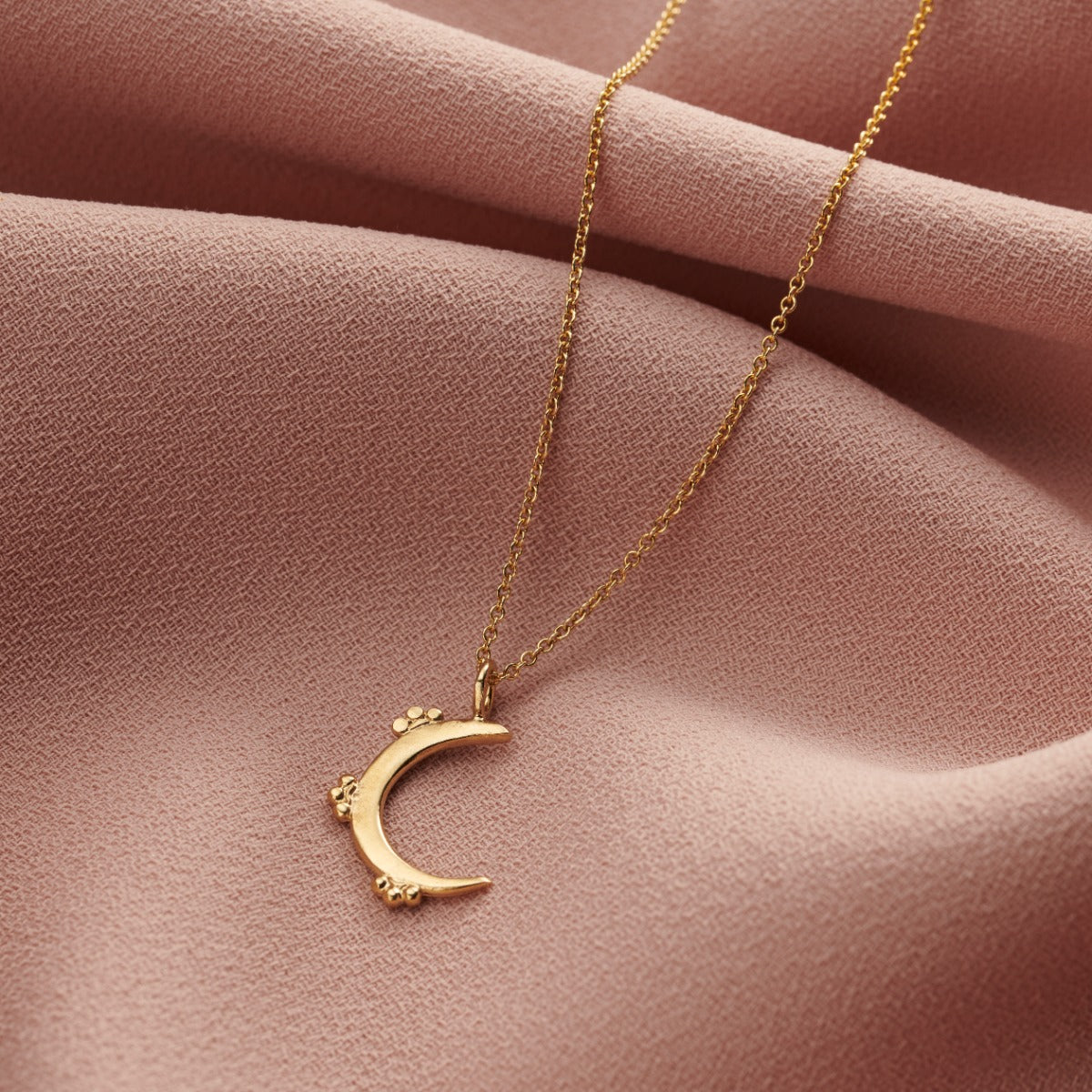 Personalised Crown Crescent Moon Necklace