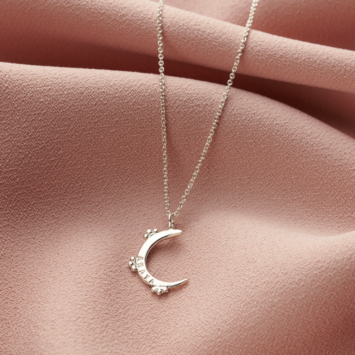 Personalised Crown Crescent Moon Necklace