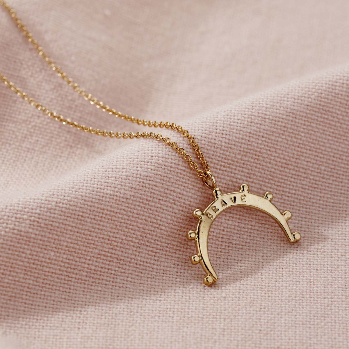 Personalised Crown Crescent Horn Necklace