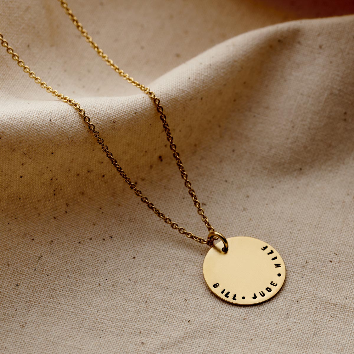 Personalised Curved Message Disc Necklace