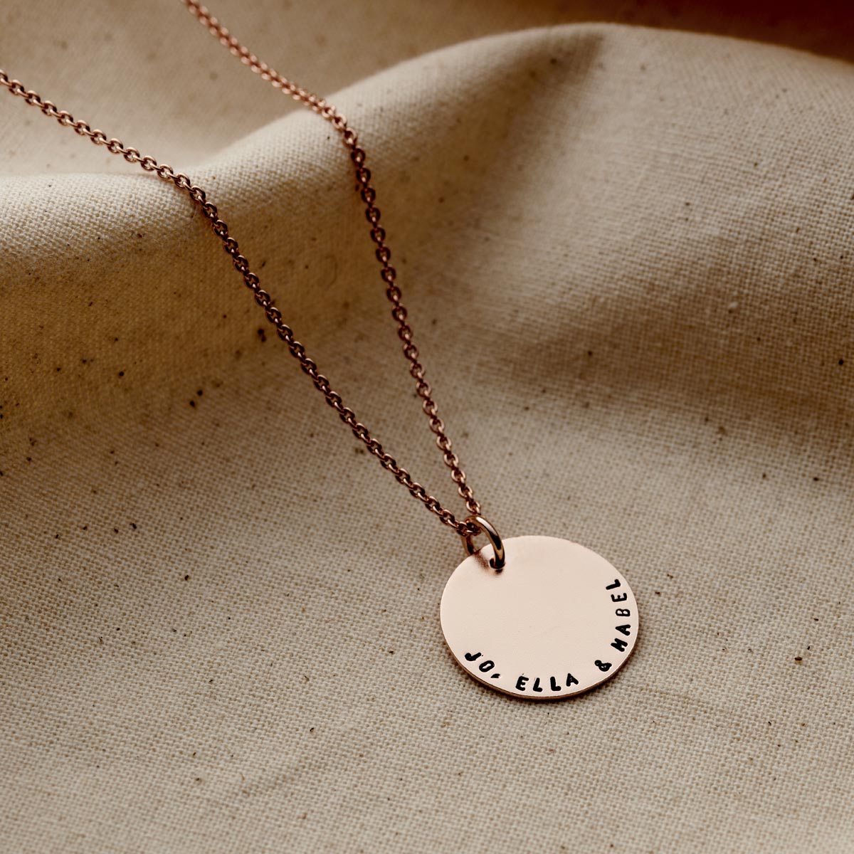 Personalised Curved Message Disc Necklace