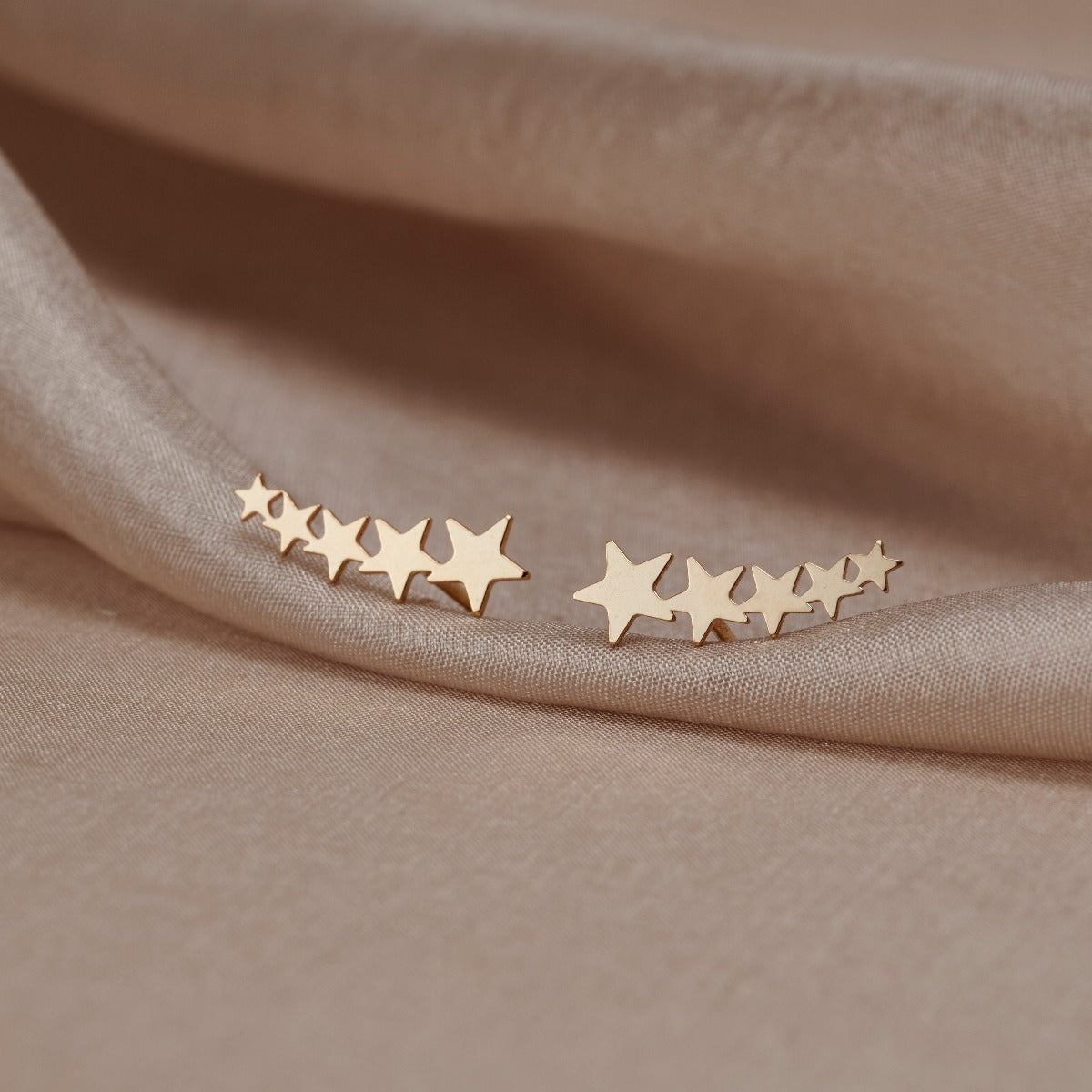 Shooting Star 9ct Gold Climber Earrings