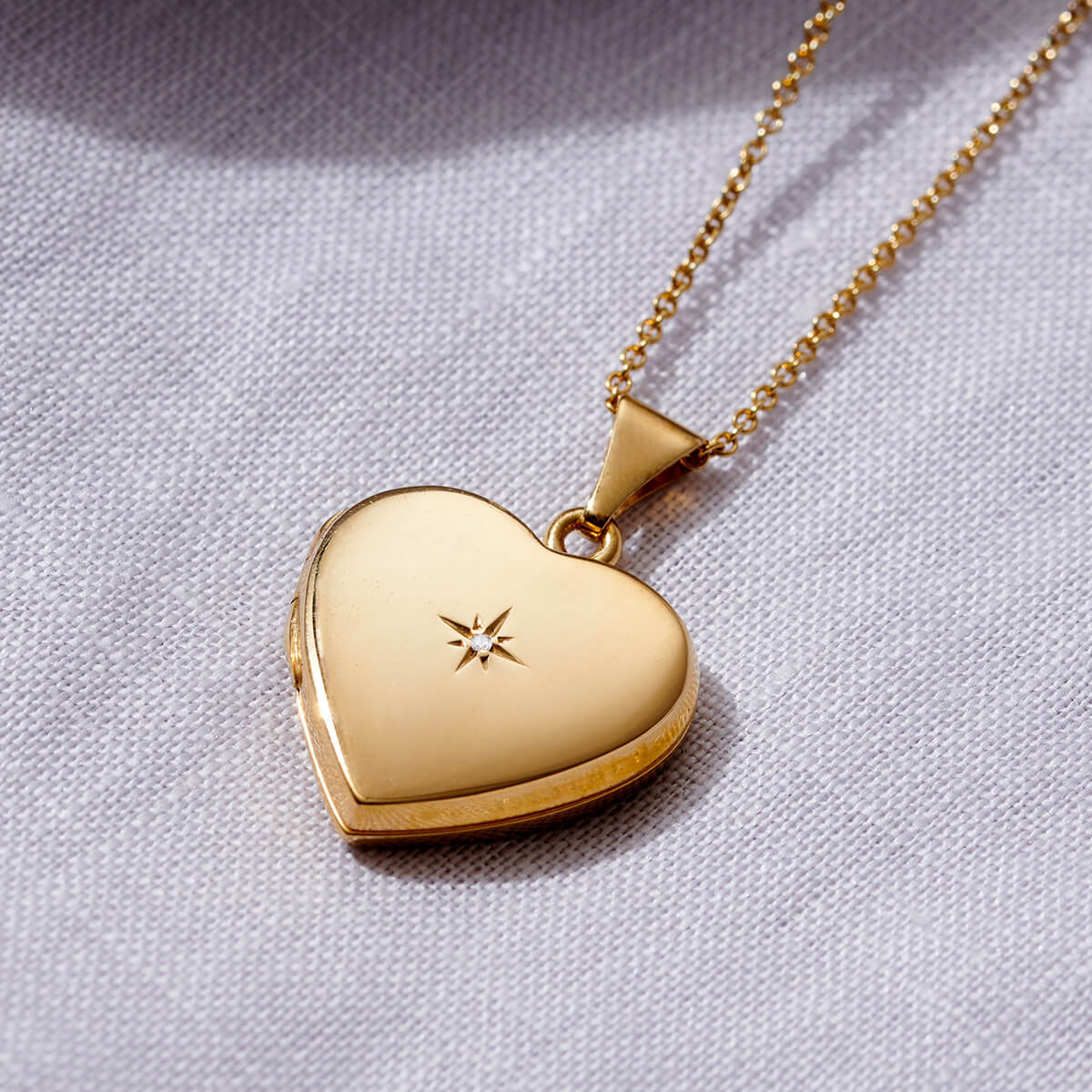 Heart Locket With Diamond Necklace