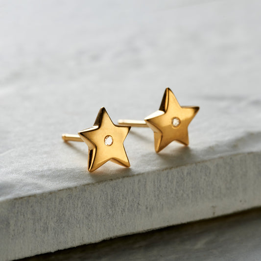 Diamond Star Stud Earrings