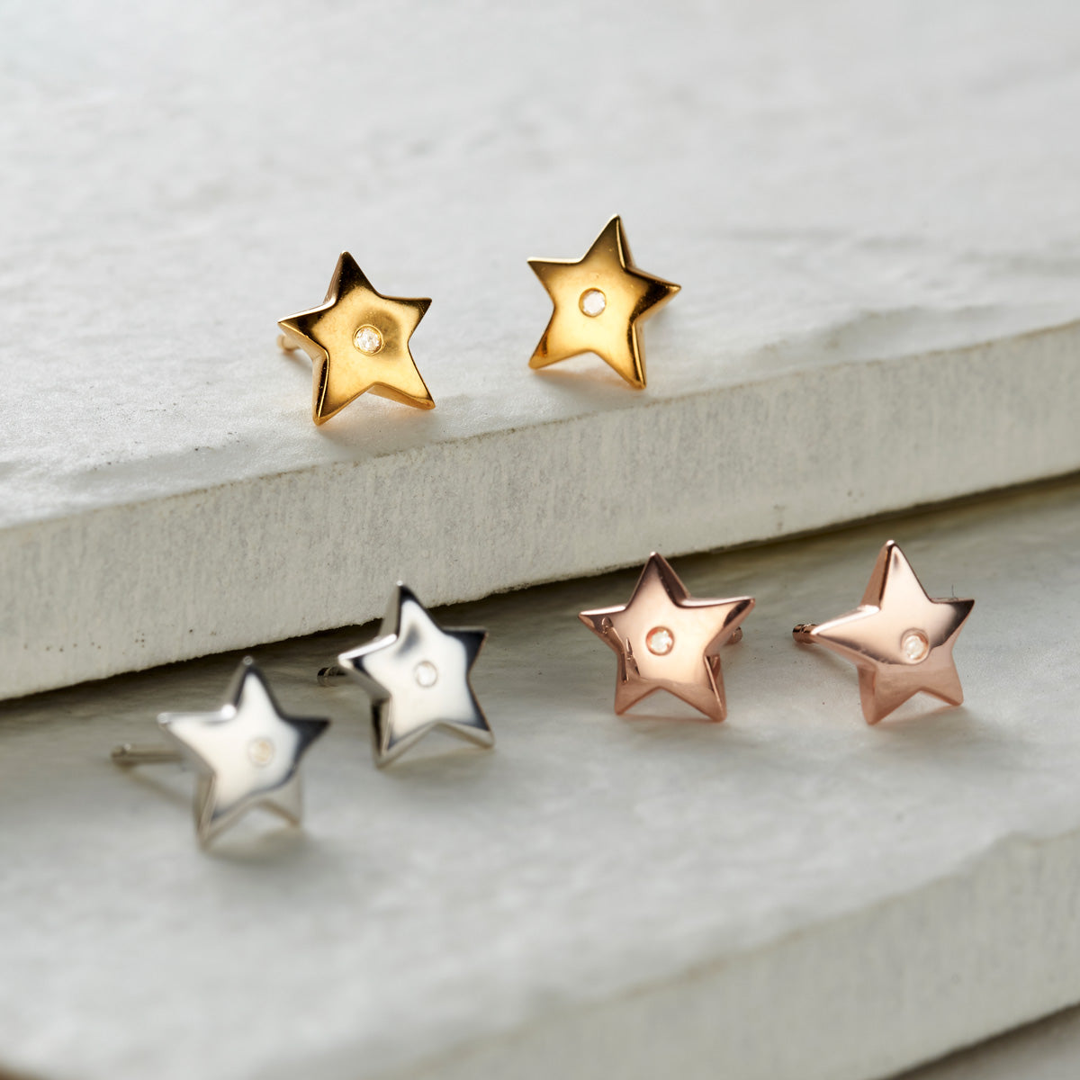 Diamond Star Stud Earrings