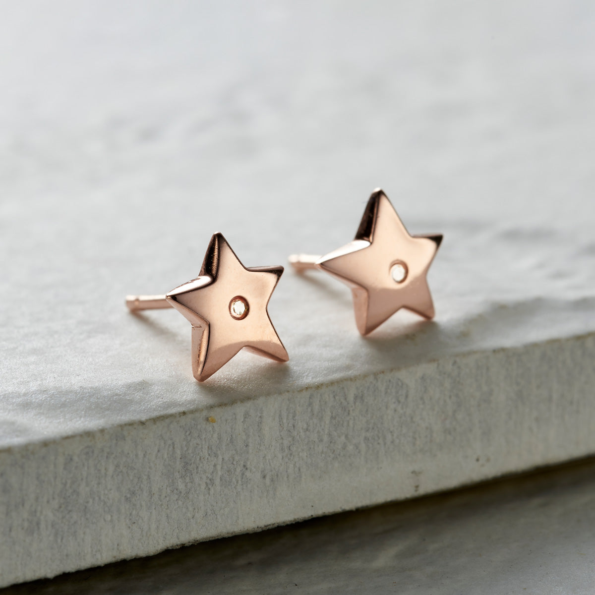 Diamond Star Stud Earrings