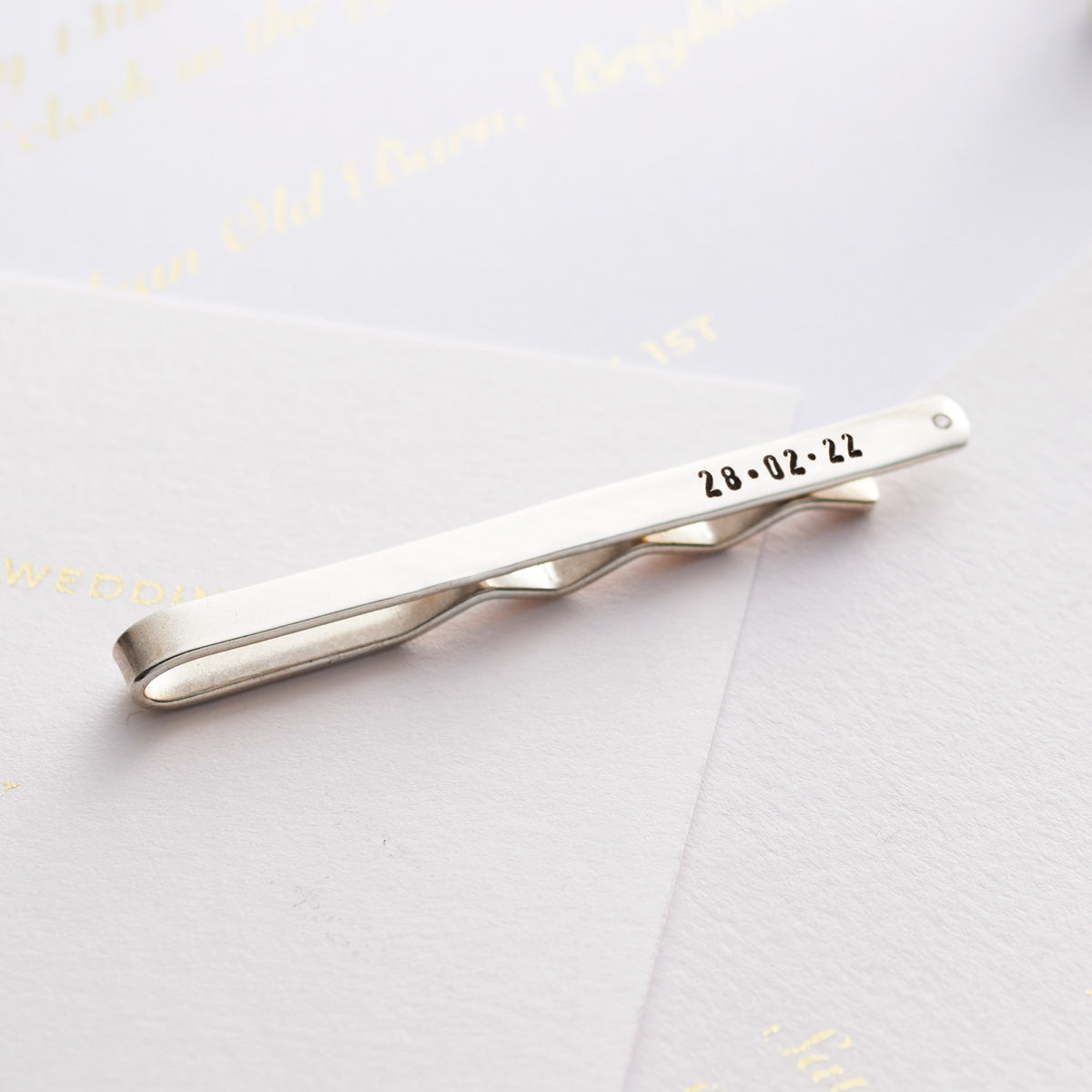 Personalised Wedding Diamond Tie Clip