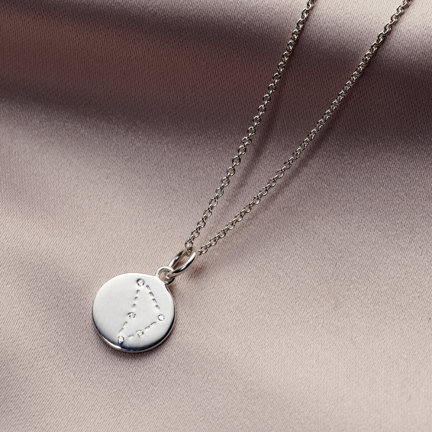 CZ Zodiac Disc Necklace