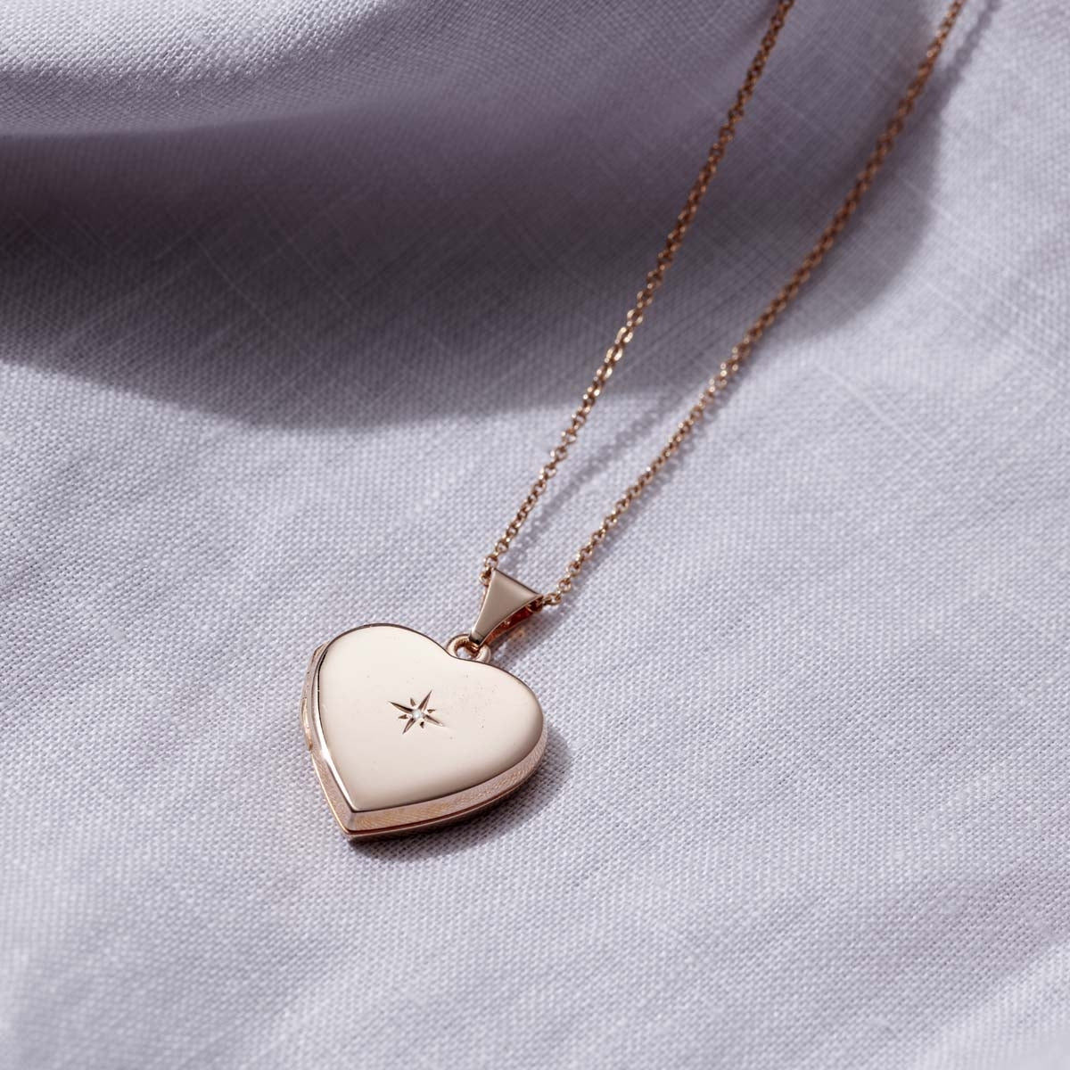 Heart Locket With Diamond Necklace