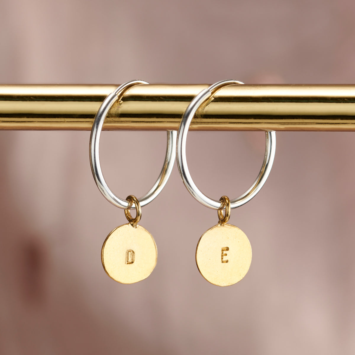 Personalised Disc hoop Earrings