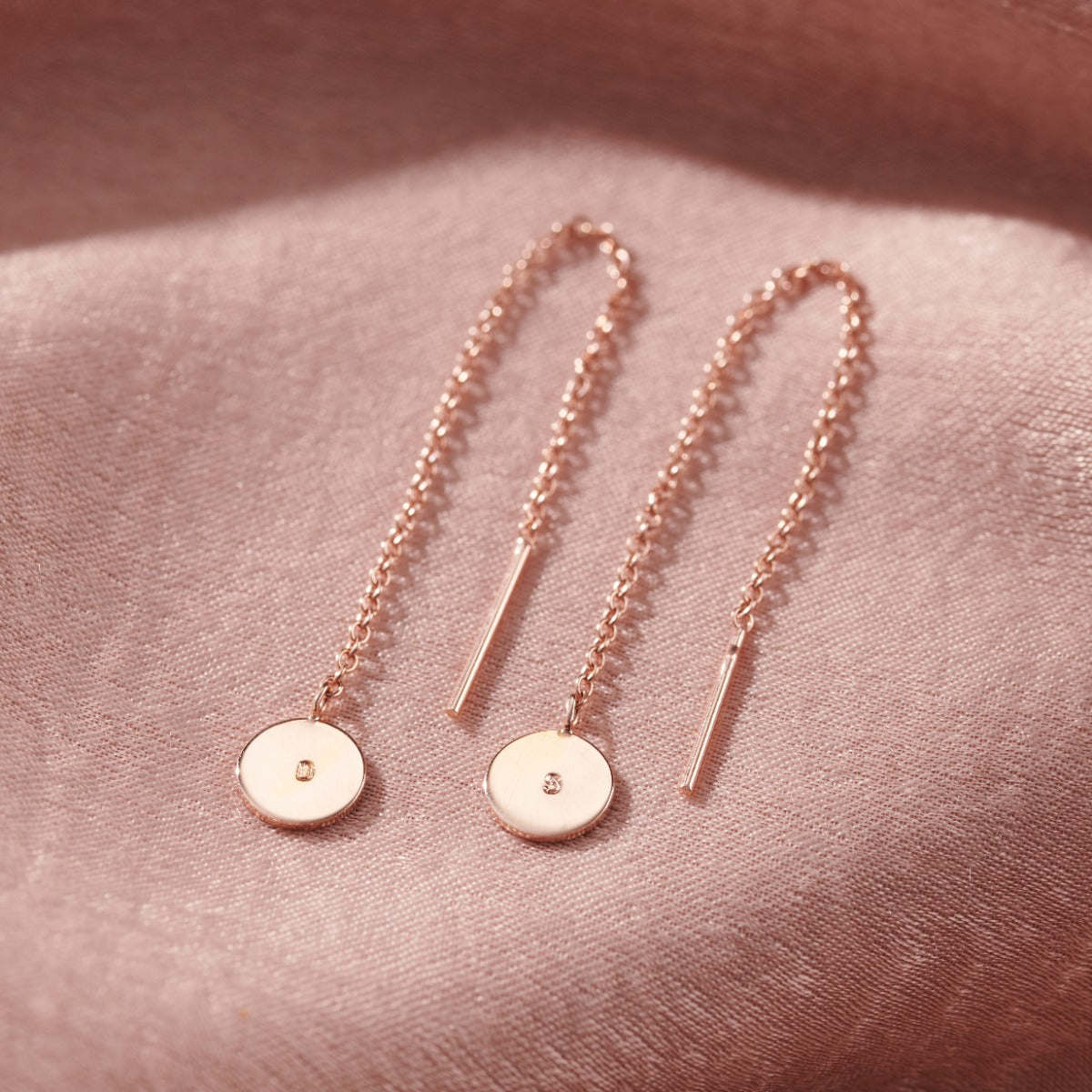 Personalised Disc Charm Pull Through Earrings