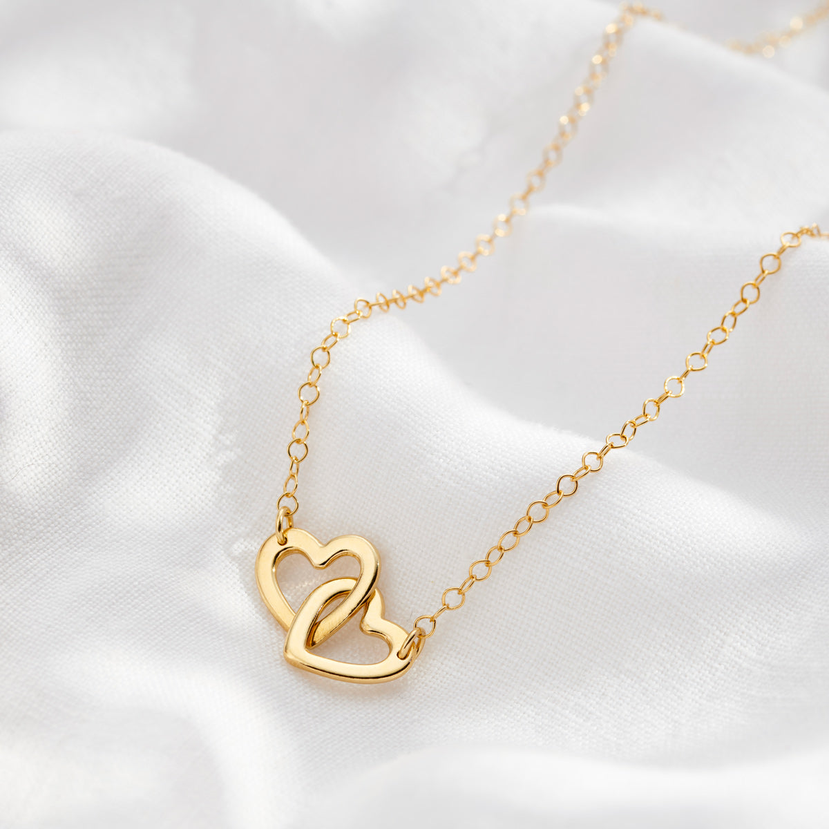 Personalised Double Heart Names Necklace