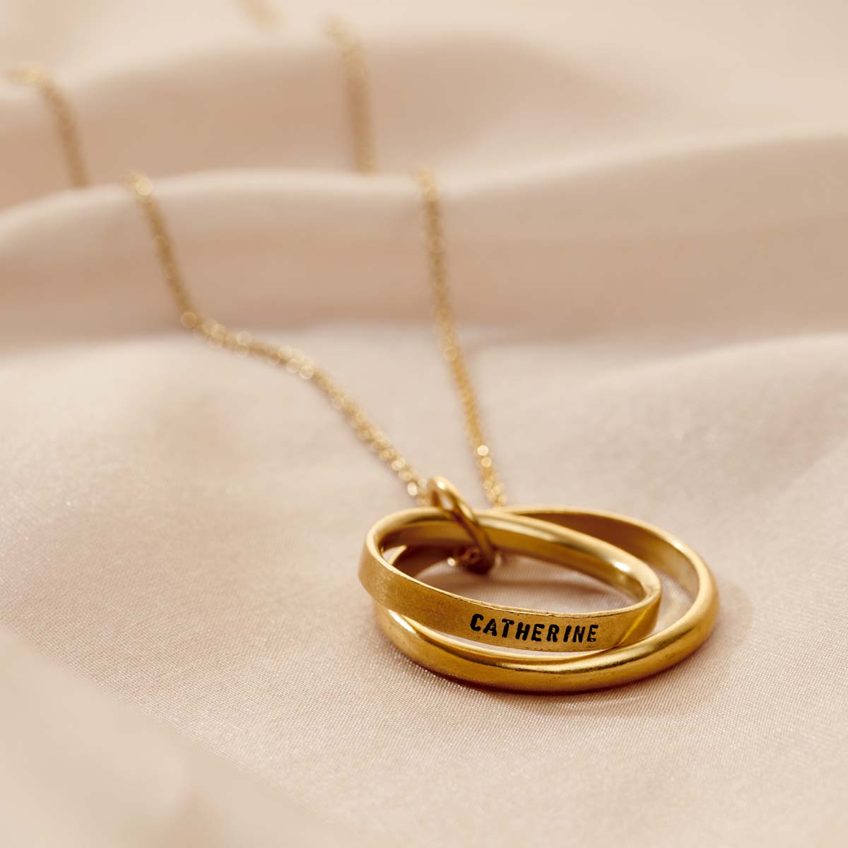 Personalised Double Secret Script Ring Necklace