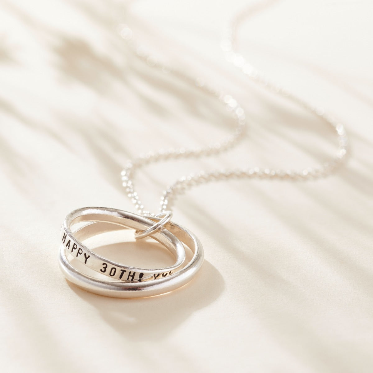 Personalised Double Secret Script Ring Necklace