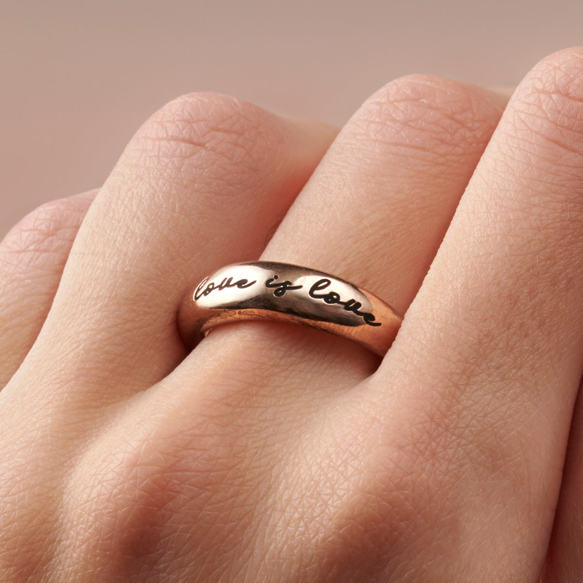 Personalised Engraved Horn Open Ring