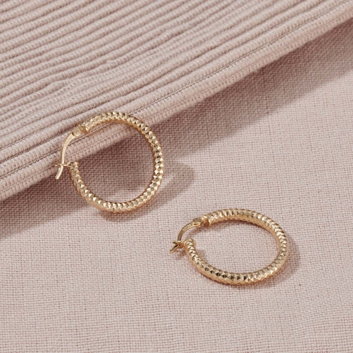 Diamond Cut Hoop Earrings