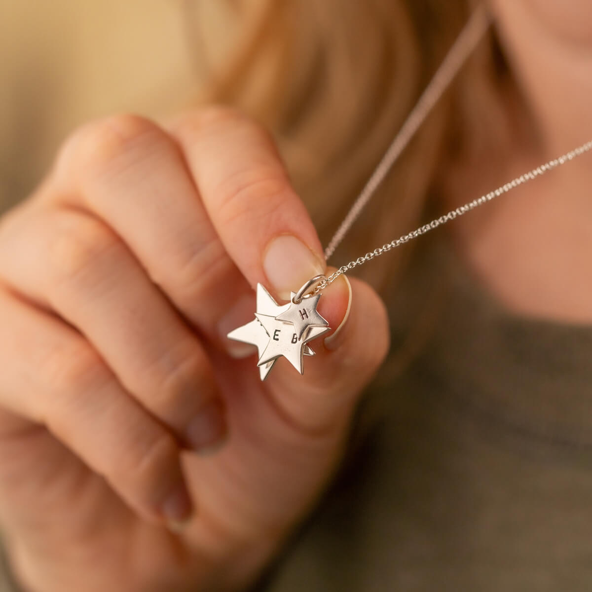 Personalised Family Star Necklace