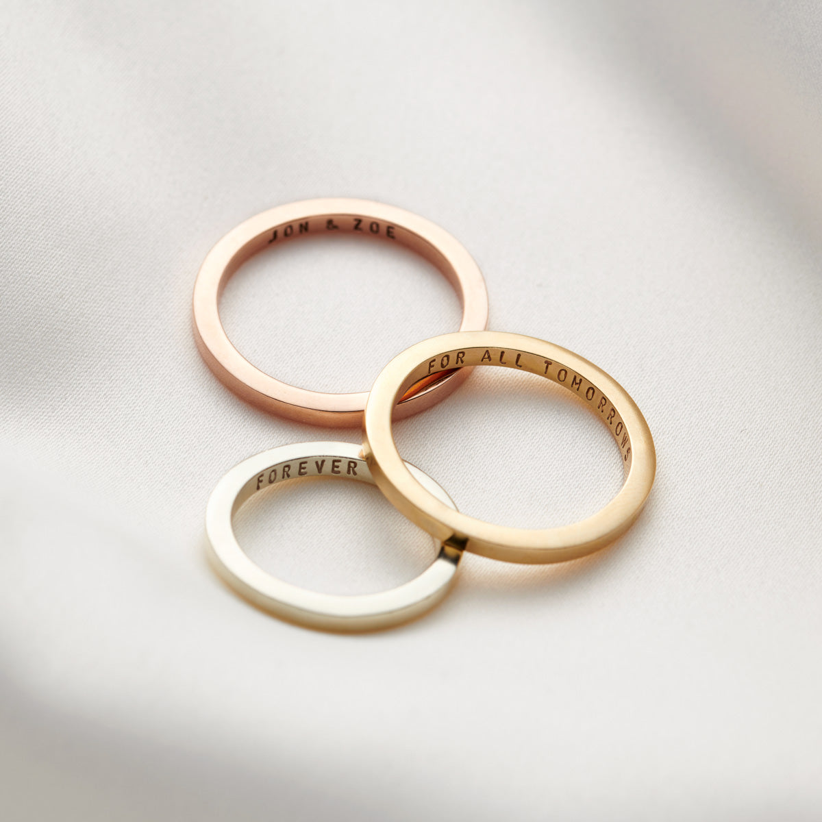 Personalised 9ct Gold Flat Wedding Ring