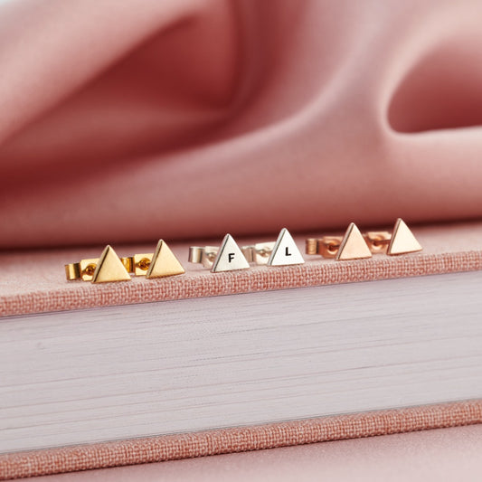 Personalised Triangle Stud Earrings